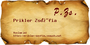 Prikler Zsófia névjegykártya