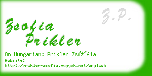 zsofia prikler business card